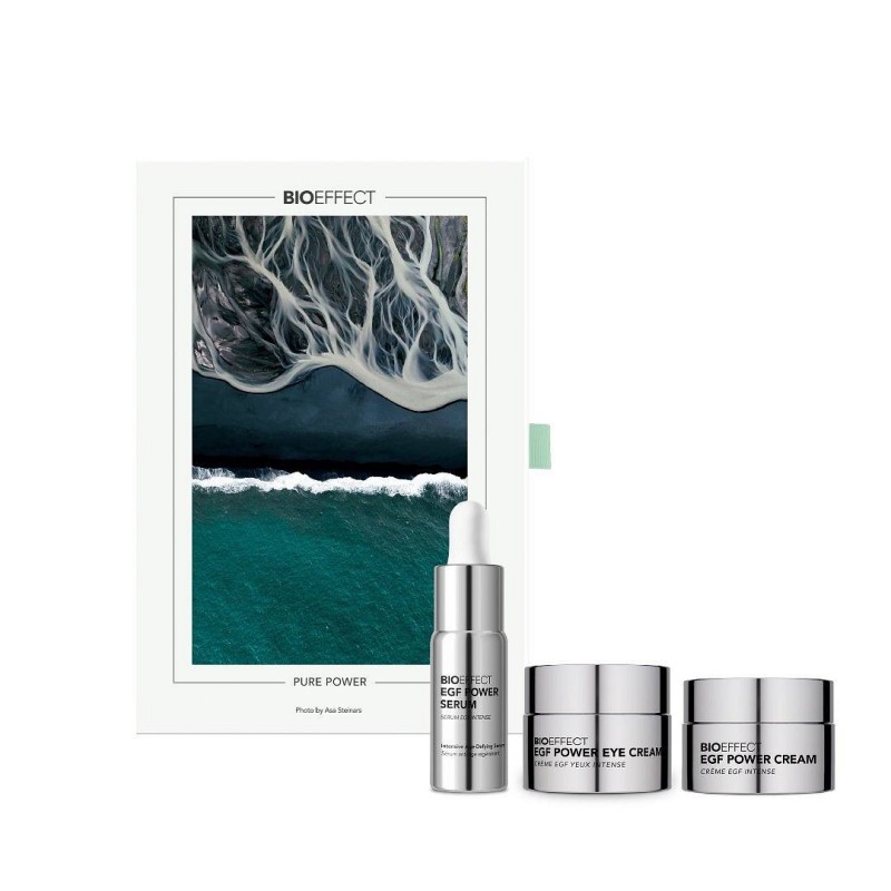 Set Bioeffect Pure Power je idealen za vse, ki že opažajo vidne znake staranja, kot so gube, izguba gostote in neenakomeren ten kože ter želijo intenzivno upočasniti napredovanje staranja kože.