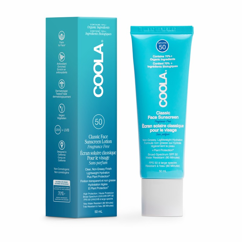 Coola Classic Face Organic Sunscreen Lotion SPF 50 - Fragrance Free