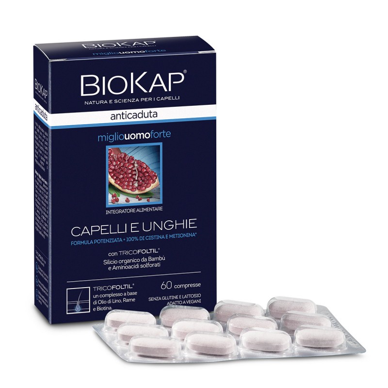 BioKap prehransko dopolnilo za lase in nohte za moške, 60 tablet