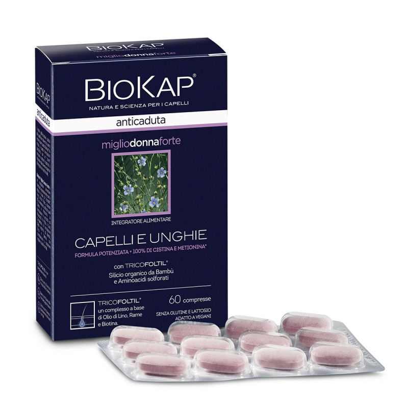 BioKap prehransko dopolnilo za lase in nohte za ženske, 60 tablet